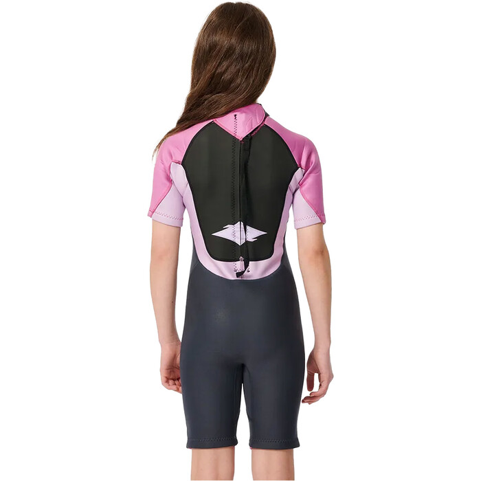 2024 Rip Curl Girls Omega 2mm Back Zip Shorty Wetsuit 11CBSP - Purple